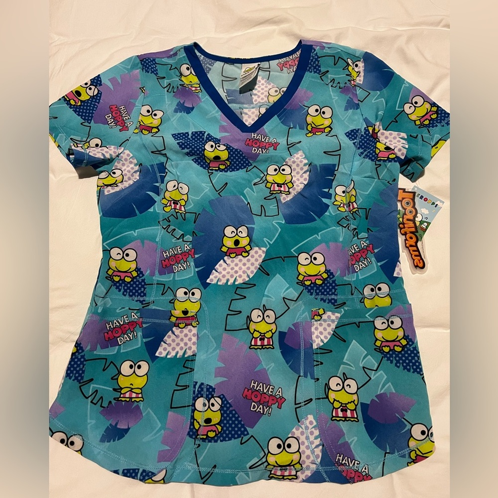 Cherokee Tooniforms Keroppi Sanrio scrub top-medium